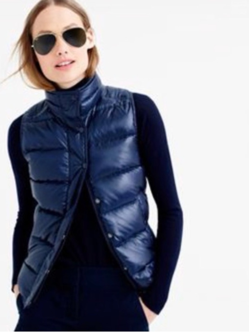 J. Crew Navy Puffer Vest